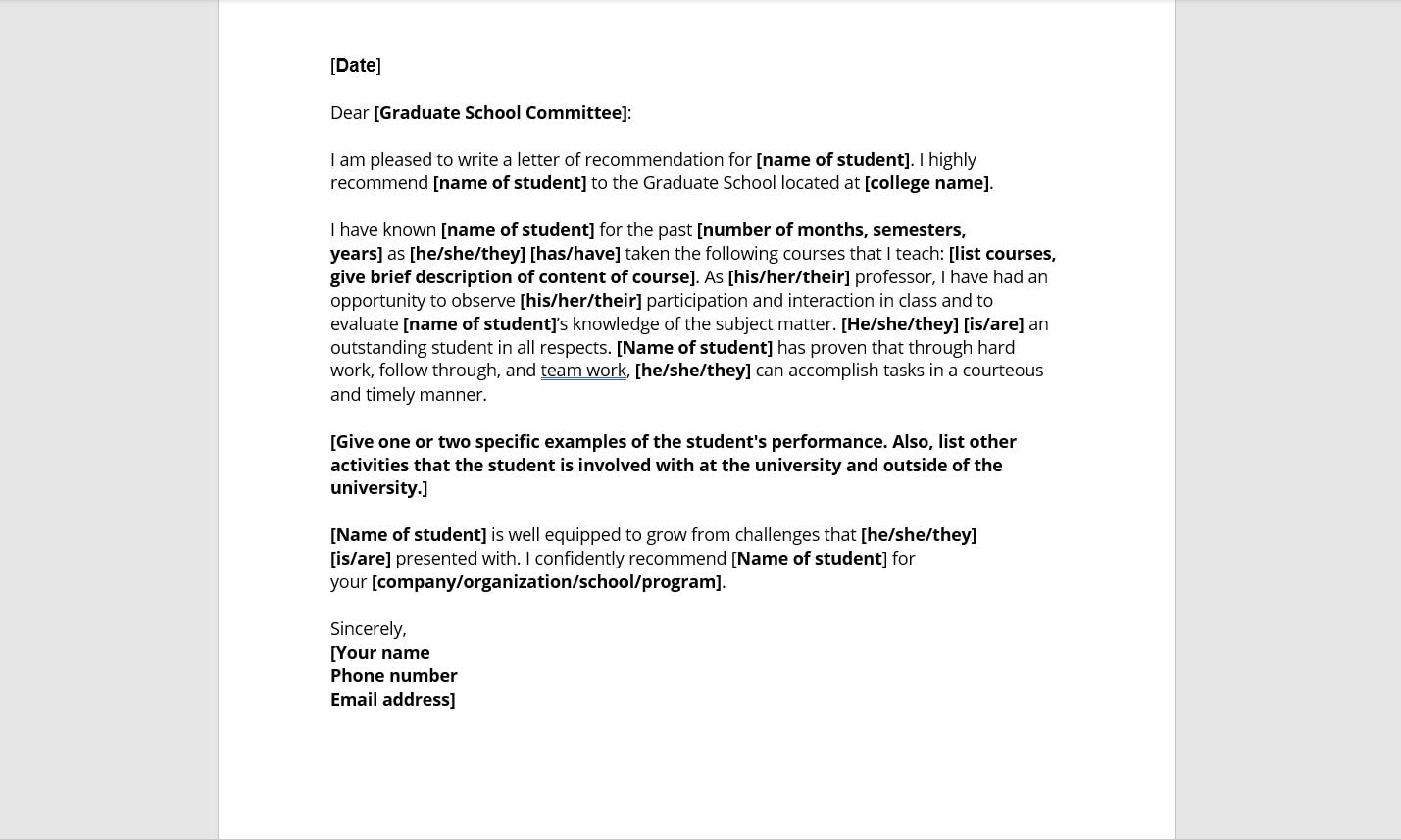 How To Write Recommendation Letter For Graduate School Admission How To Write Recommendation Letter For Graduate School Admission