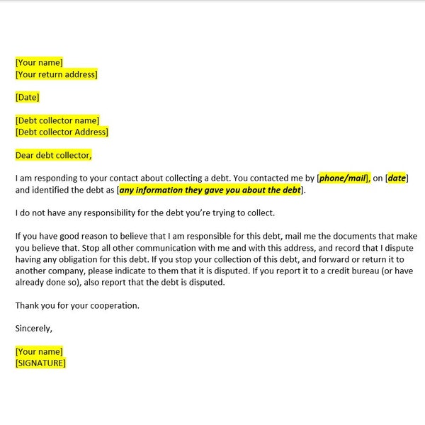 Debt Collector Letter Etsy Debt Collector Letter Etsy