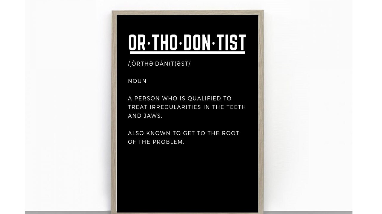 Orthodontist Definition Print Orthodontist Student Gift Etsy