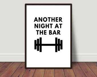 Another Night At The Bar Print, Gym Wall Art, Motivational Print, Funny Gym Print, Funny Gym Print, Home Gym Print, Workout Print, Gym Print