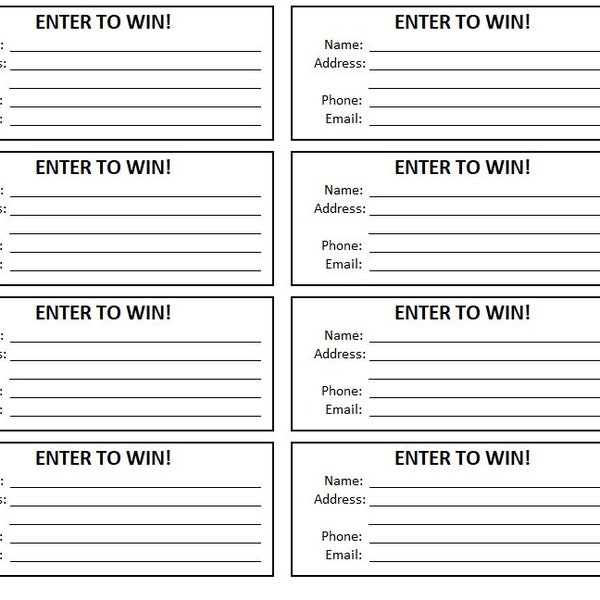 Raffle Ticket Template Etsy