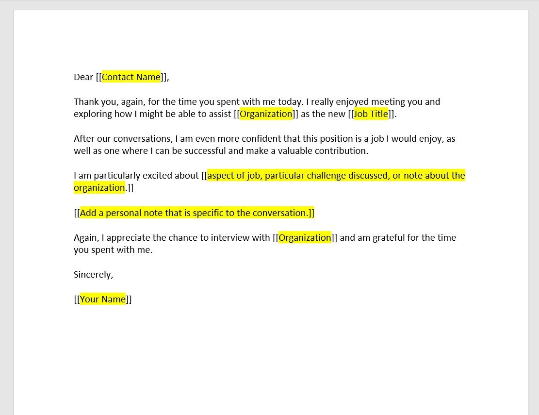 Interview Thank You Letter Template Thank You Letter Thank You 