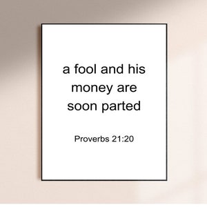 Proverbs 21:20, Religion Print, Spiritual Print, Christian Art, Christian Print, Religious Print, Scripture Wall Decor, Spiritual Verse