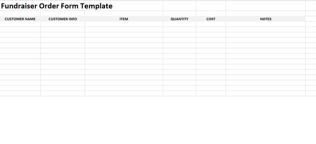 Editable Fundraiser Order Form, Editable Fundraiser Order Form Template ...