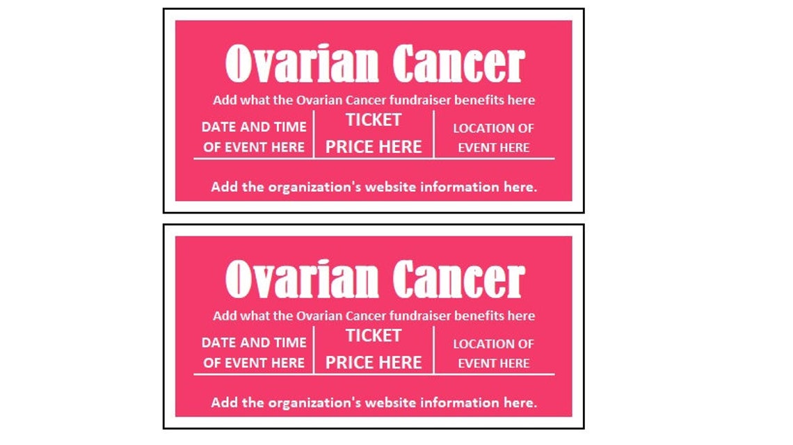 Fundraiser Ticket, Ovarian Cancer Fundraiser Ticket, Cancer Fundraiser ...
