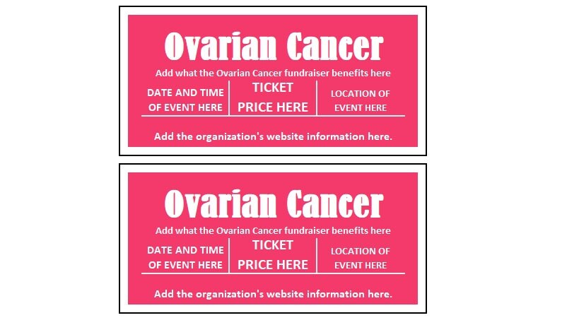 Fundraiser Ticket, Ovarian Cancer Fundraiser Ticket, Cancer Fundraiser ...