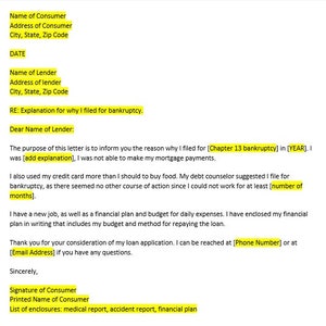Konkurserklärungsbrief, Insolvenzbrief Vorlage, Konkursbrief, Konkursvorlage, Word Template, Einfacher Buchstabe