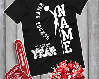 Senior Cheerleader Sports Shirt, Proud Senior Tee, Graduation Game Day Shirt, Custom Senior Night Tee, Custom Shirt