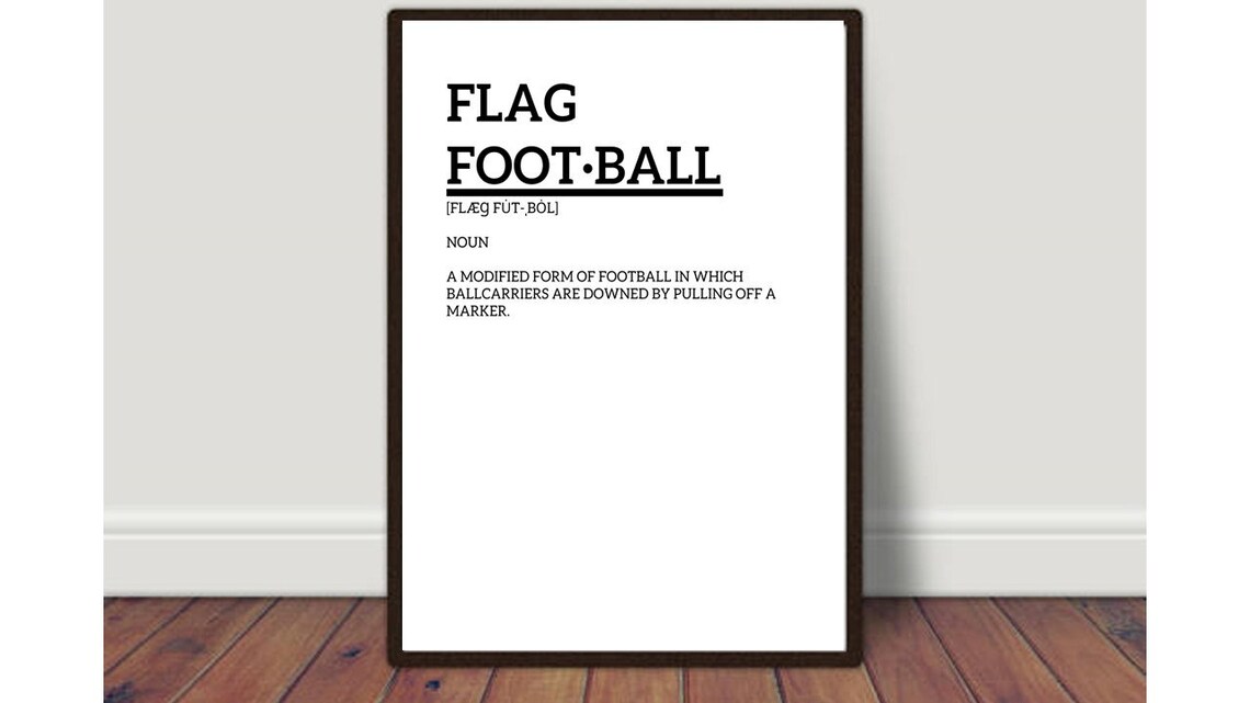 Flag Football Definition, Flag Football Print, Flag Football Decor