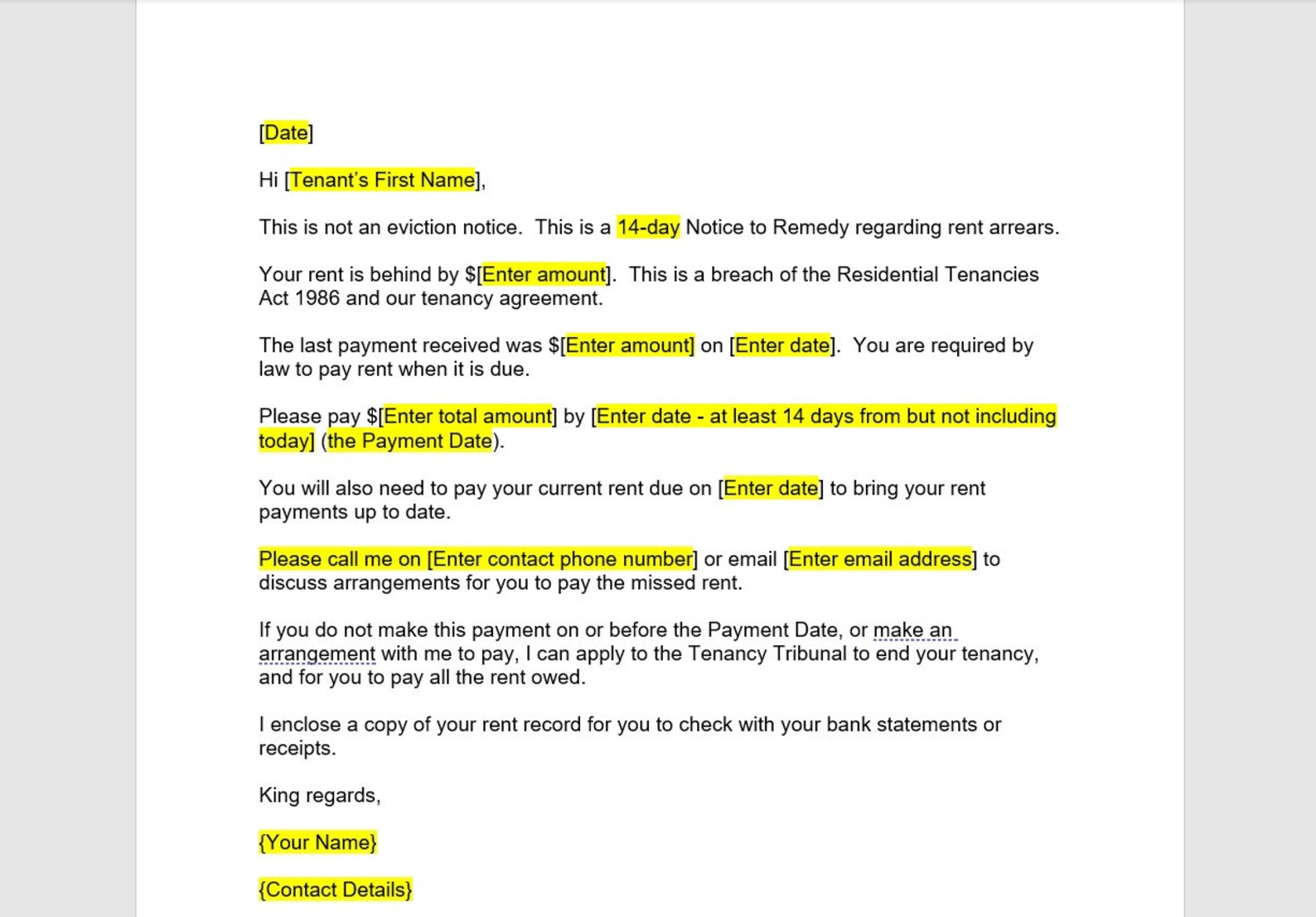 Rent Payment Reminder Letter Template, Payment Reminder Letter, Payment