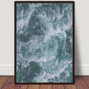 Impressão de água do oceano, foto de água do oceano, impressão digital de decoração de anel de verão, água do oceano, aqua, arte para impressão em água, impressão de água azul