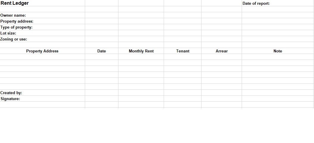 Rent Ledger, Rent Payment Ledger, Rent Ledger Template, Rent Payment ...
