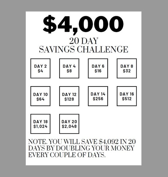 20 Day Savings Challenge Save 4000 In 20 Days Savings Etsy Australia 20-day-savings-challenge-save-4000-in-20-days-savings-etsy-australia