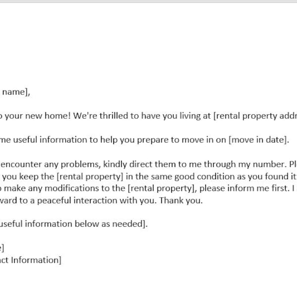 New Tenant Letter Etsy