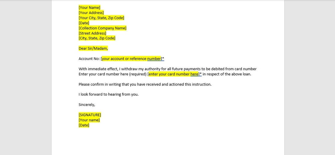 Payday Loan Settlement Letter Template Payday Loan (Instant Download