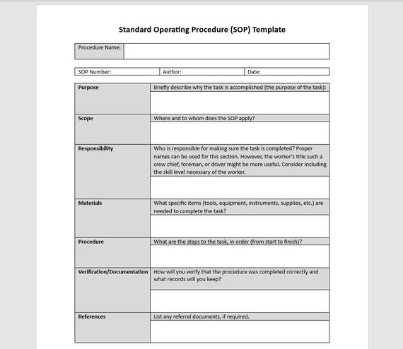 Procedure Format Examples