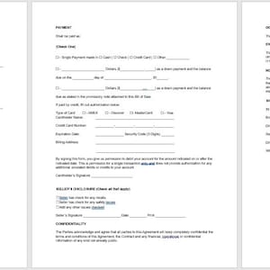 May include: A printable cell phone bill of sale template with sections for the seller and buyer information, payment details, and a confidentiality agreement.