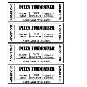 Bearbeitbare Pizza Fundraiser, Essensticket-Ausdrucke, bearbeitbare Essensticketvorlage zum Ausdrucken, DIY-Eventticket, Ticketvorlage