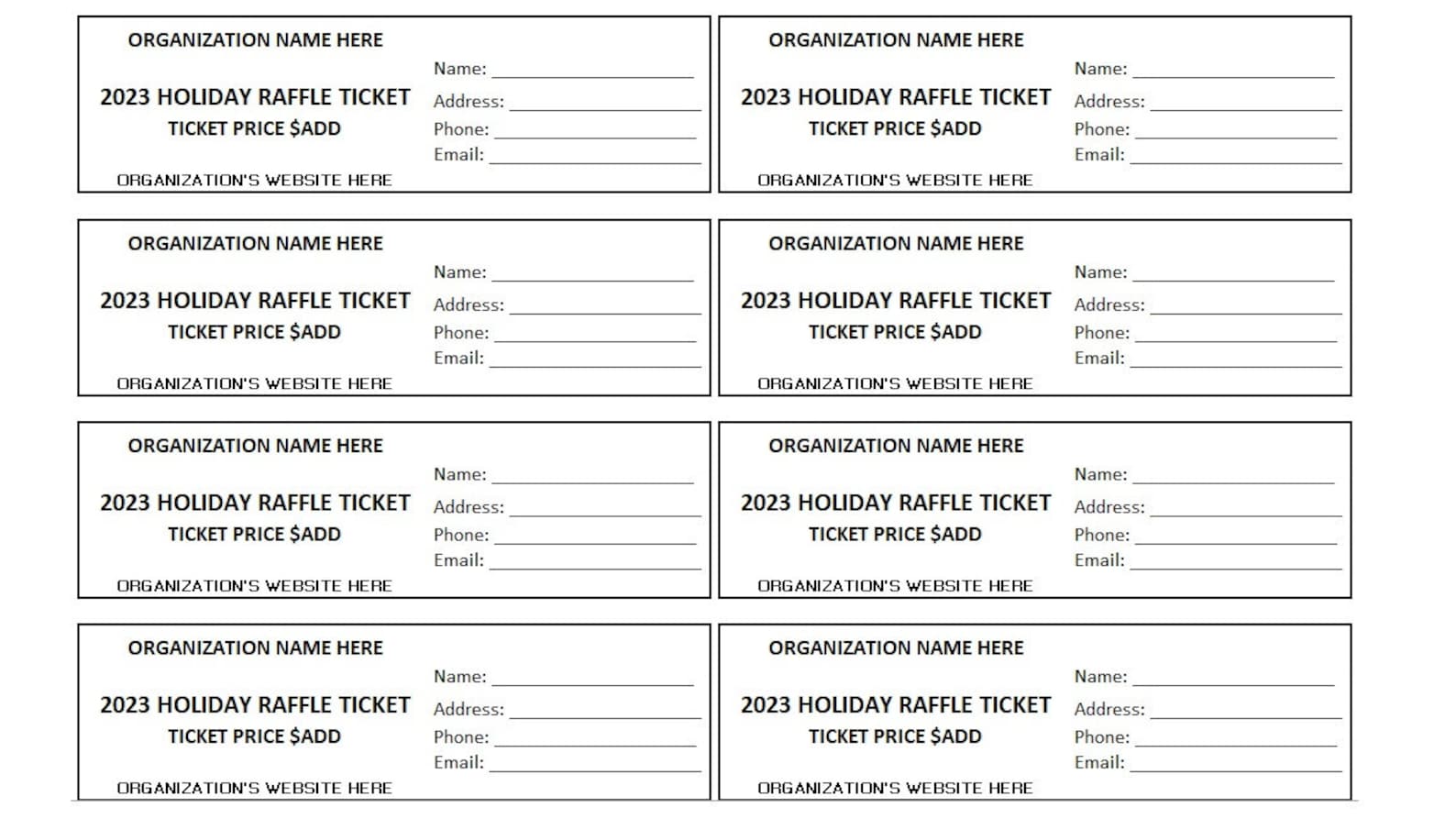 Editable Holiday Raffle Ticket, Holiday Raffle, Enter to Win Printable ...