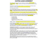 Hunting Lease Agreement, Hunting Lease Agreement Template, Hunting Agreement, Agreement Template, Word Template