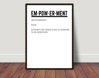 Empowerment Definition, Social Justice Print, Equality Print, Diversity Printable, Home Decor, Work Decor, Human Rights, Inclusion Print