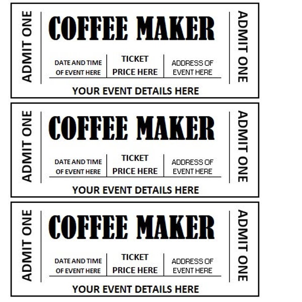 Ticket Maker Template Etsy