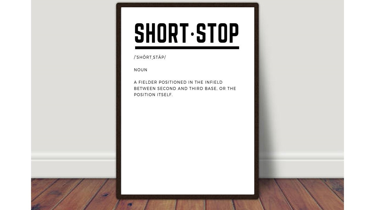 Shortstop Definition Baseball Baseball Decor Definition Etsy