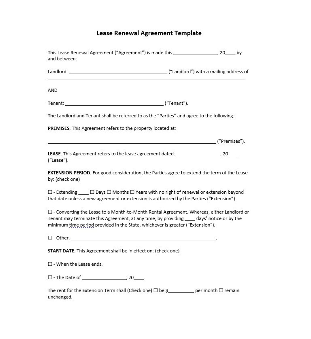 Lease Renewal Agreement Template, Lease Renewal Agreement, Lease