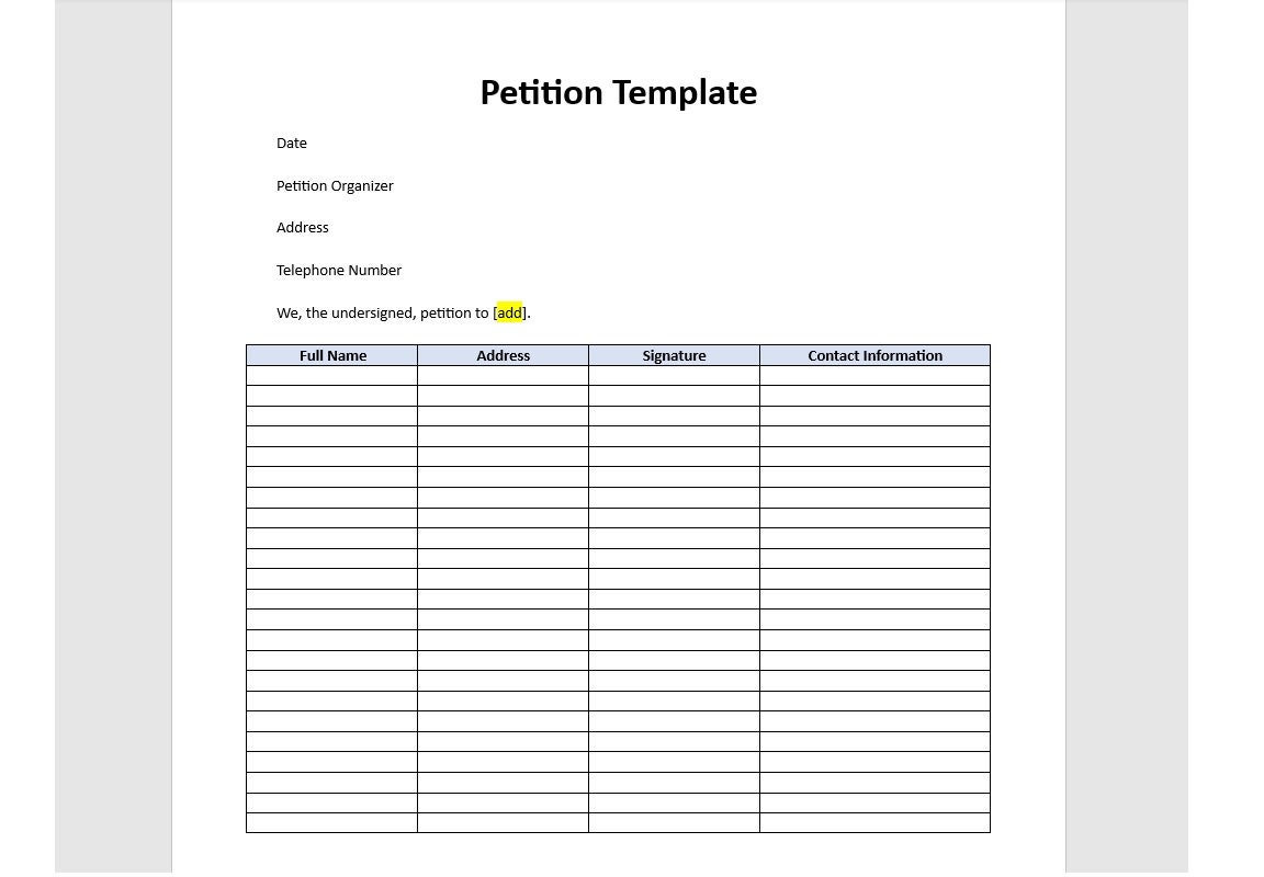 Editable Support Petition Support Petition Template Petition Template Editable Support Petition Support Petition Template Petition Template