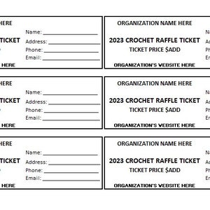 Raffle Ticket Template Excel