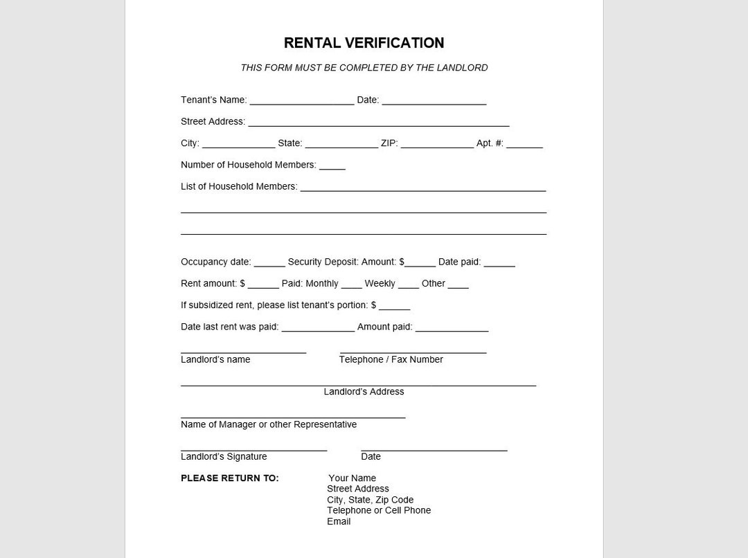 Rental Verification Letter Template, Rental Verification Letter, Rental