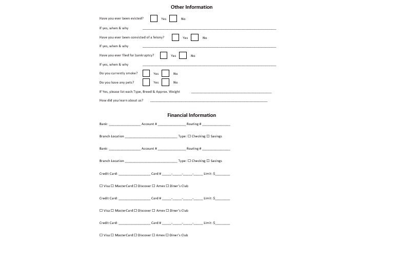 Cosigner Rental Application Template, Rental Application, Rental