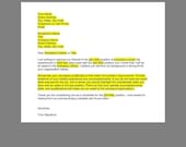 Resume Cover Letter, Resume Letter Template, Editable Cover Letter, Cover Letter Template, Word Template, Simple Letter, Instant Download