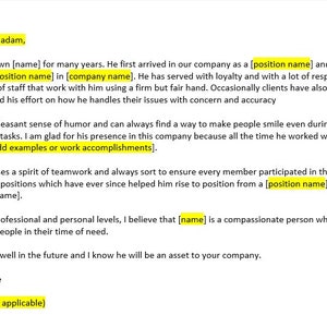 Plantilla de carta de referencia de carácter de trabajo, Carta de referencia de carácter de trabajo, Plantilla de referencia de carácter de trabajo, Plantilla de Word, Carta de Word