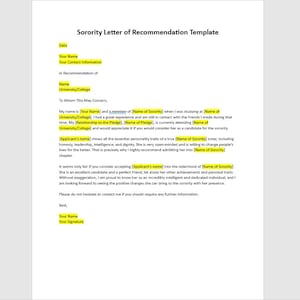 Modelo editável de carta de recomendação de irmandade, modelo de carta de recomendação, carta de recomendação de irmandade, carta de irmandade