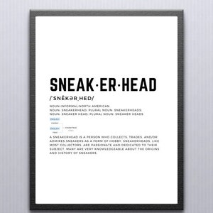 Sneakerhead Definition, Wall Print, Sneaker Lover, Men Bedroom Art, Shoe Lover Gift, Teen Bedroom Print, Sneaker Poster, Hypebeast