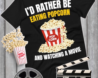 Amante dei popcorn, maglietta del cinema, amante dei film, maglietta con snack da film, maglietta con design a popcorn, maglietta con cibo, regalo per gli amanti del cinema, maglietta per la serata cinema