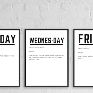 Set of 3 Office Prints, funny office print, home office decor, office wall art, work from home art, definition print, office wall decor