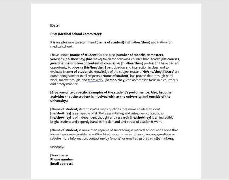 Medical School Recommendation Letter Template Medical School medical-school-recommendation-letter-template-medical-school