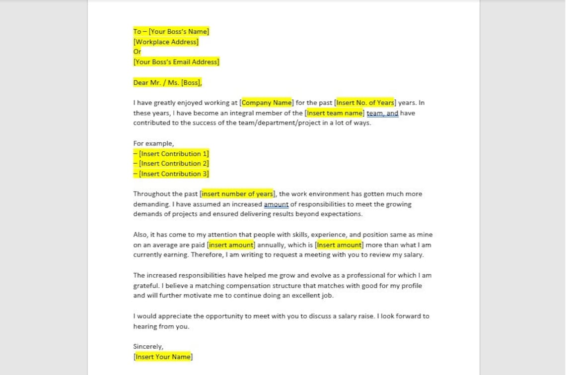 Salary Increase Letter Template Nz Salary Increase Letter Template Nz
