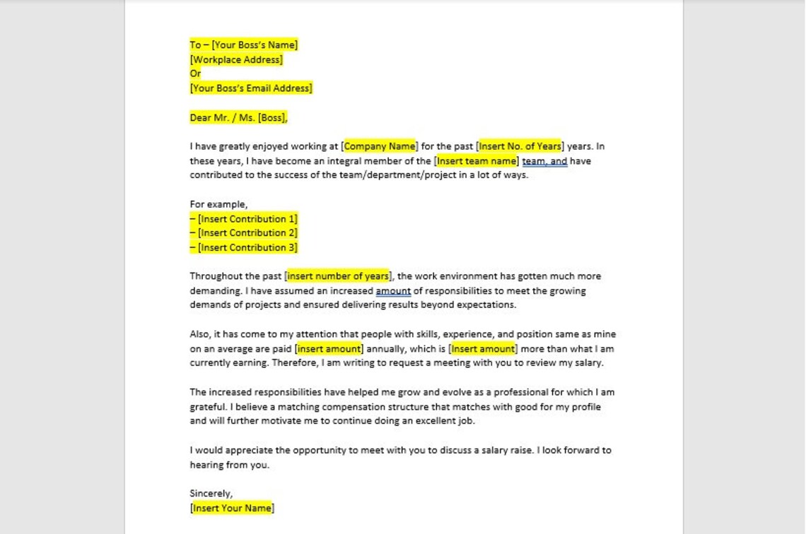 Salary Increase Letter Template Salary Increase Letter Salary 