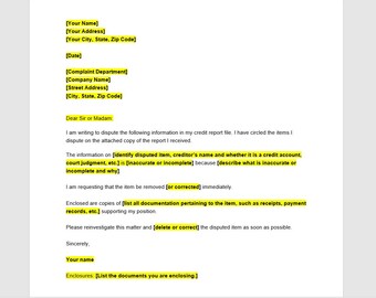 Credit Reporting Agency Dispute Letter Template, Credit Reporting Agency Dispute Letter, Credit Reporting Agency Dispute Template, Word