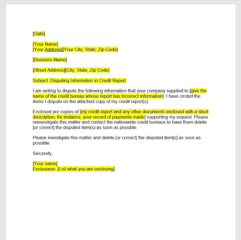 Credit Report Dispute Letter Template Credit Report Dispute Letter credit-report-dispute-letter-template-credit-report-dispute-letter