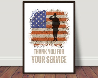 Veteran Gift, Gift For Veteran, Patriotic Gifts For Veterans, Veterans Day Gifts For Employees, Veteran's Day Thank You, Veteran Printable