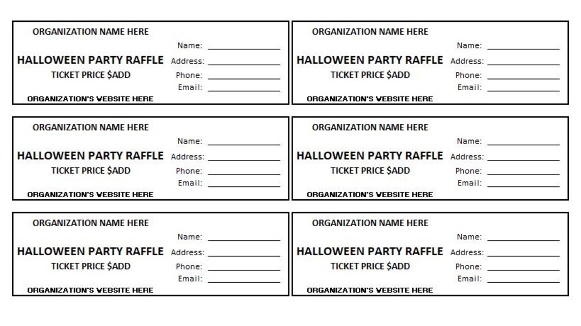 Hallows Week Raffle Tickets Editable Halloween Party Raffle Raffle Ticket, Halloween Party Raffle ...