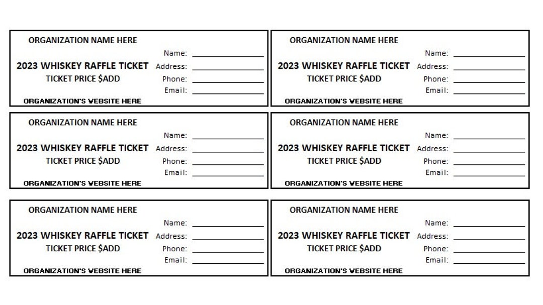 Editable Whiskey Raffle Ticket, Whiskey Raffle, Enter to Win Printable