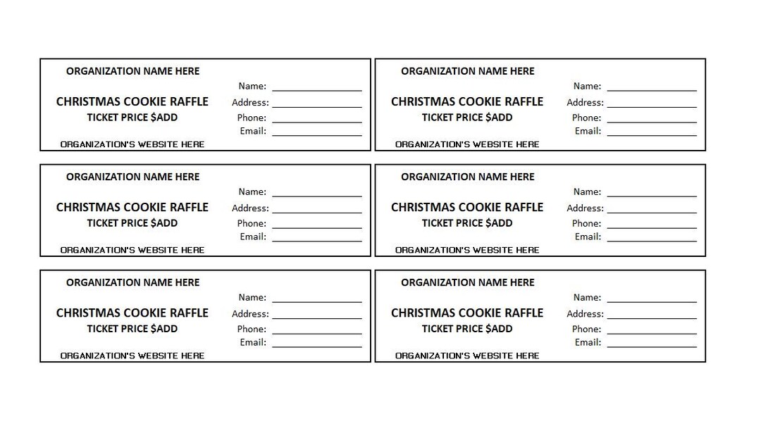 Cookie Raffle Editable Christmas Cookie Raffle Ticket, Christmas Cookie Raffle, Enter ...