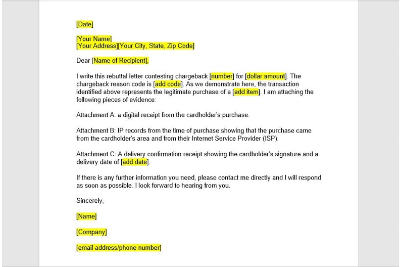 Chargeback Rebuttal Letter Template Chargeback Rebuttal Letter Chargeback Rebuttal Letter Template Chargeback Rebuttal Letter