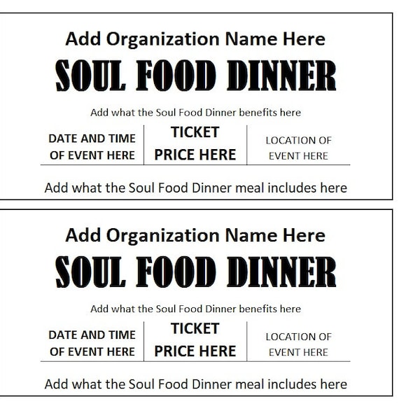Plate Sale Ticket Template Etsy Plate Sale Ticket Template Etsy