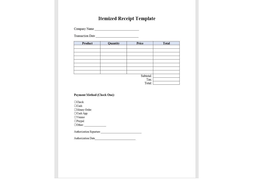 Editable Itemized Receipt Template, Itemized Receipt, Receipt Template ...